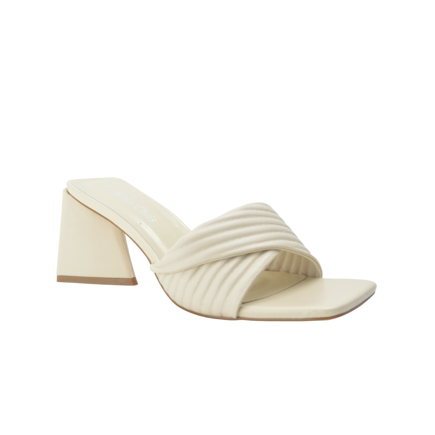 Beige Triangle Heel Sandal - Melouk