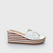 Embossed Leather Heel Slipper White