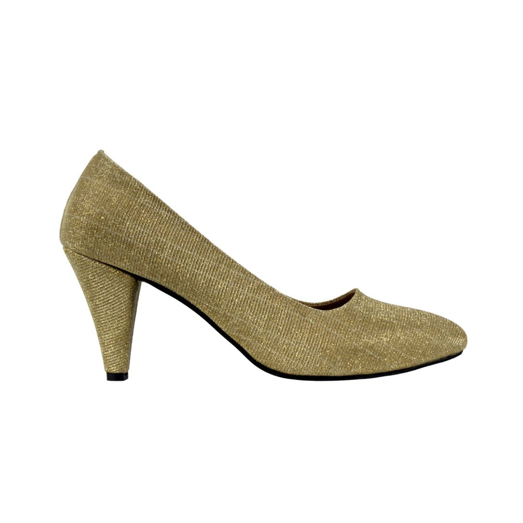 Classic Heeled Shoe- Gold - Melouk