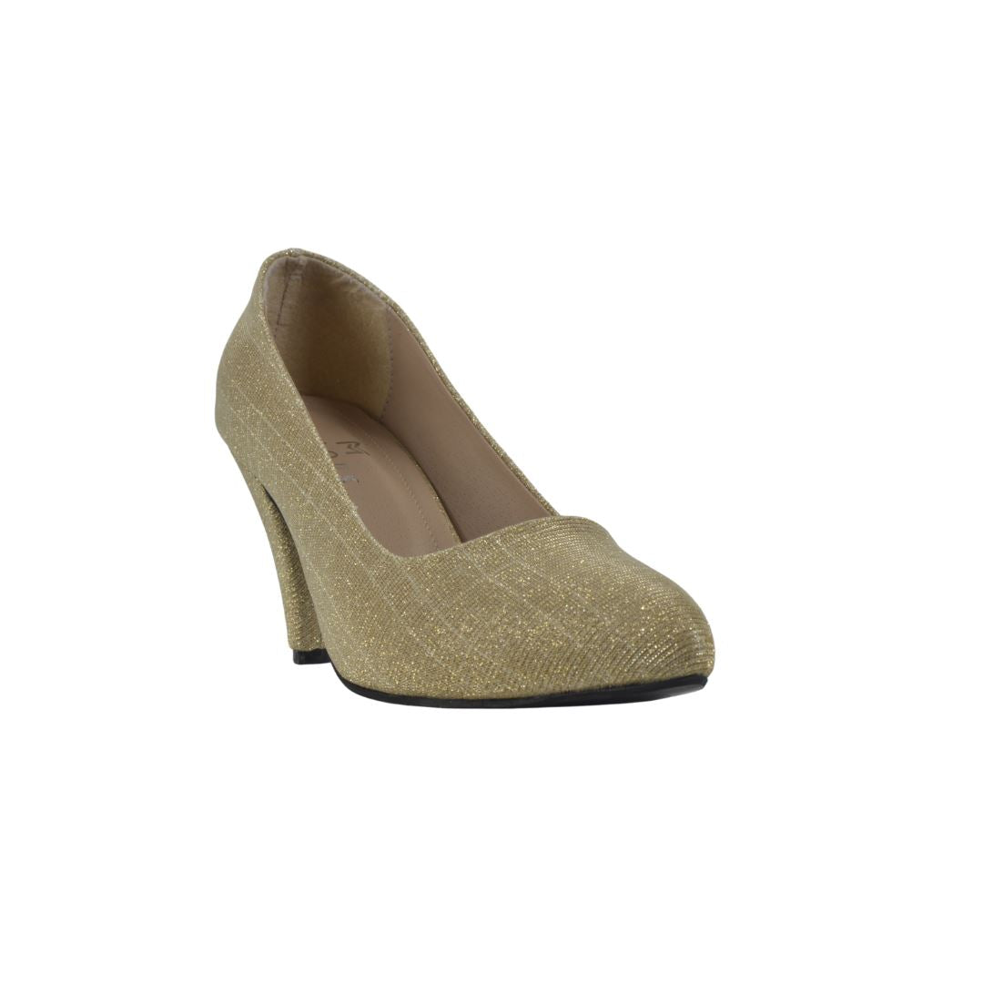 Classic Heeled Shoe- Gold - Melouk