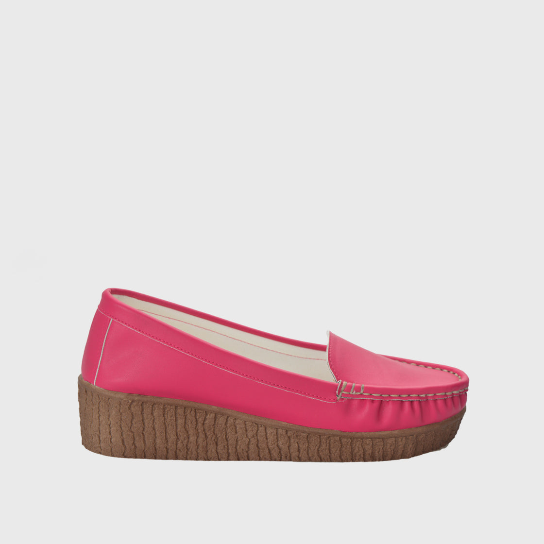 Fuchsia Leather Basic Slip On Shoe