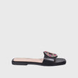 Black Flat Slipper with Round