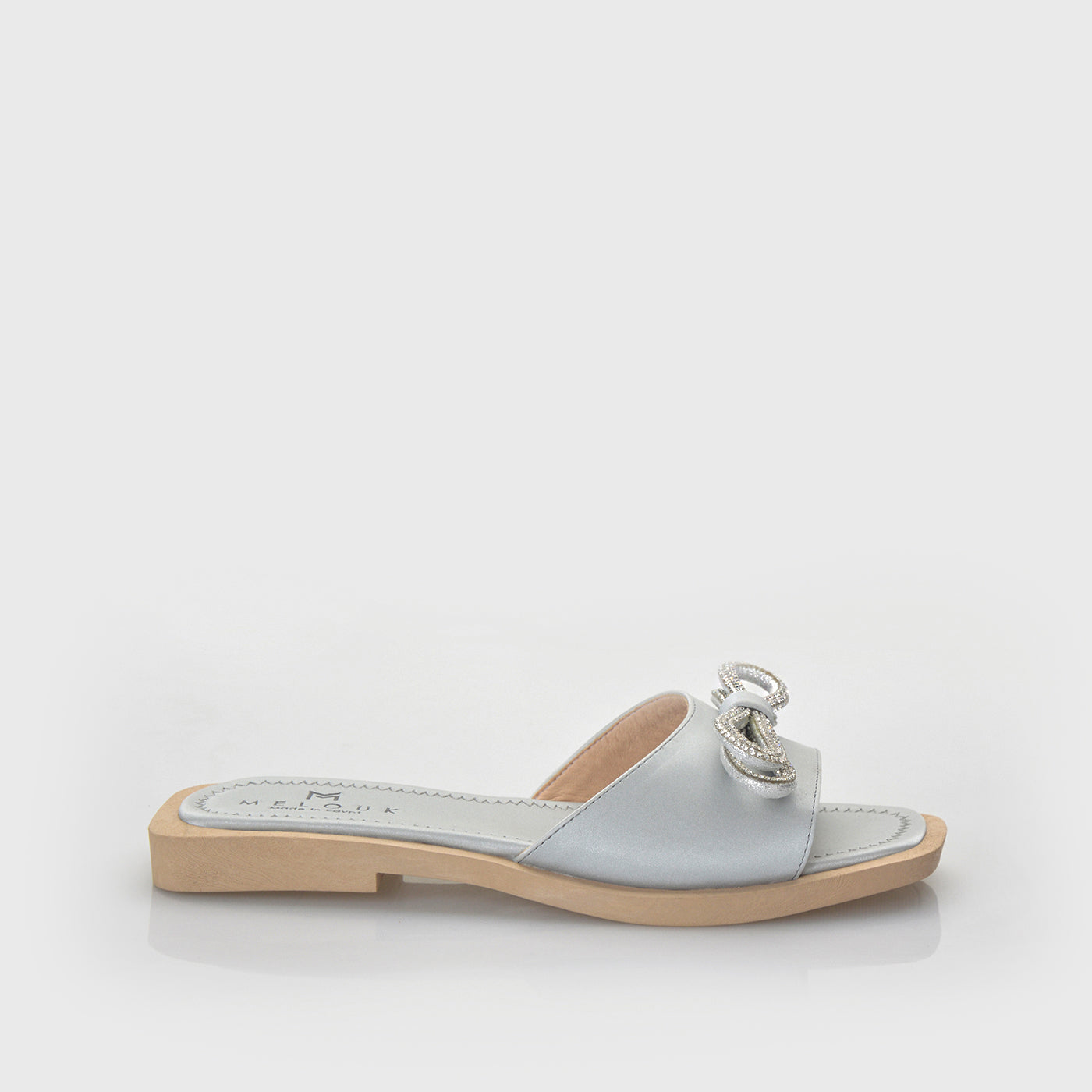 Silver Simple Satin Slipper