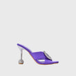 Purple Leather Heel Slipper with Studs