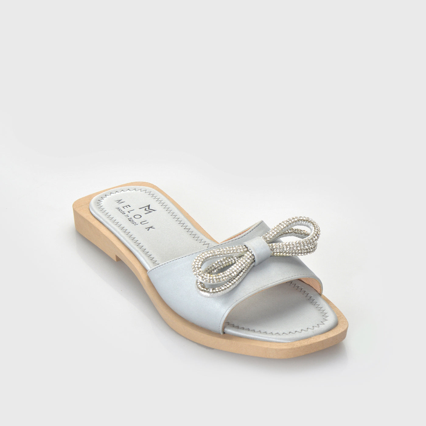 Silver Simple Satin Slipper