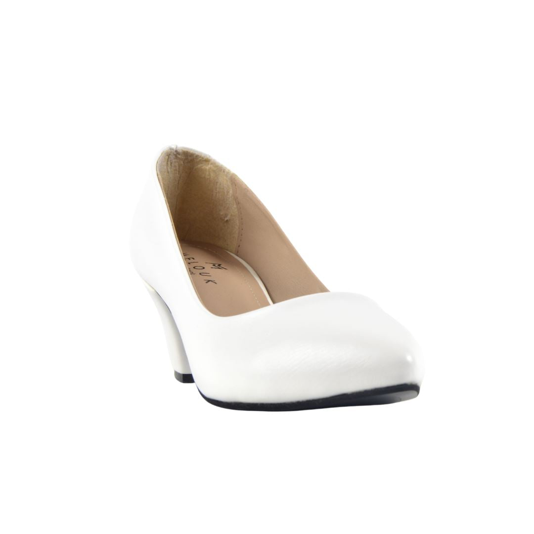 White leather basic cone heel - Melouk